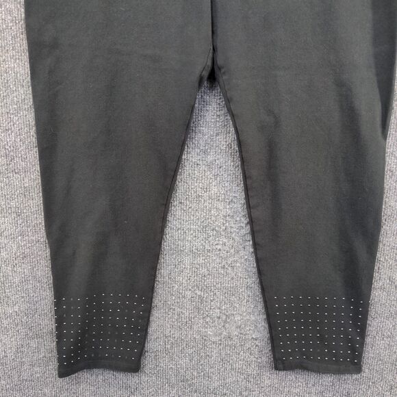 Lysse Women's Pull On Leggings Black Large Stretch Elastic Waistband Studded - Picture 4 of 12
